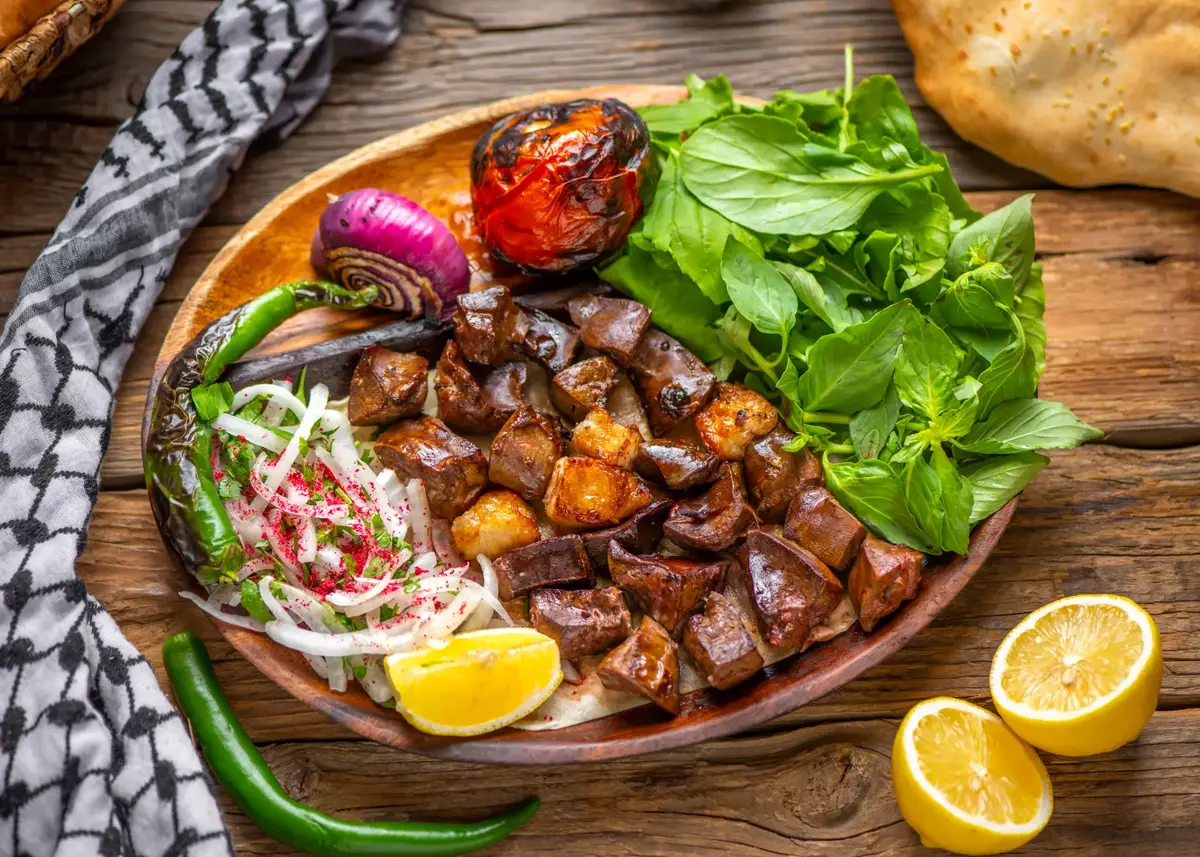 معلاق مشوي (كبدة)